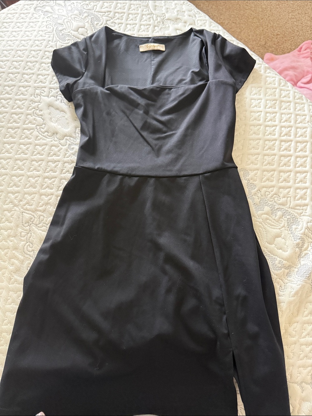 Classic Black Cap-Sleeve Dress